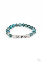 Load image into Gallery viewer, Just Pray - Blue-Jewelry-Just Because Jewels, Paparazzi Accessories-Just Because Jewels