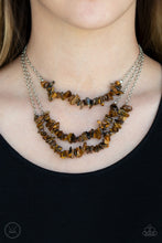 Load image into Gallery viewer, Eco Goddess – Paparazzi – Brown Tiger’s Eye Stone Silver Necklace-Jewelry-Just Because Jewels, Paparazzi Accessories-Just Because Jewels