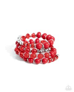 Colorful Charade - Red-Jewelry-Paparazzi Accessories, Just Because Jewels-Just Because Jewels