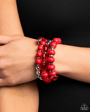 Load image into Gallery viewer, Colorful Charade - Red-Jewelry-Paparazzi Accessories, Just Because Jewels-Just Because Jewels