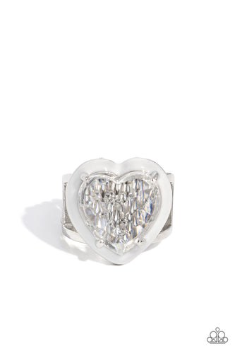 Hallmark Heart - White-Jewelry-Paparazzi Accessories, Just Because Jewels-Just Because Jewels