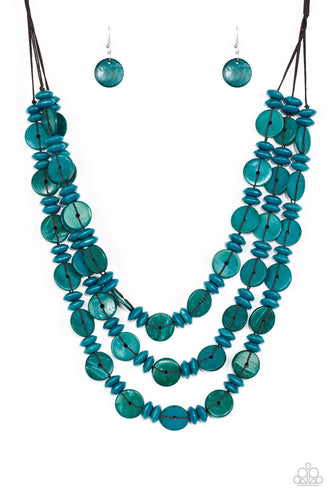 Barbados Bopper - Blue-Jewelry-Just Because Jewels, Paparazzi Accessories-Just Because Jewels