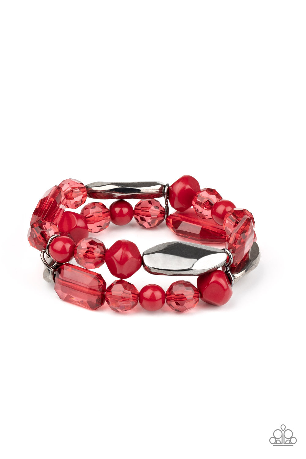 Rockin Rock Candy - Red-Jewelry-Just Because Jewels, Paparazzi Accessories-Just Because Jewels