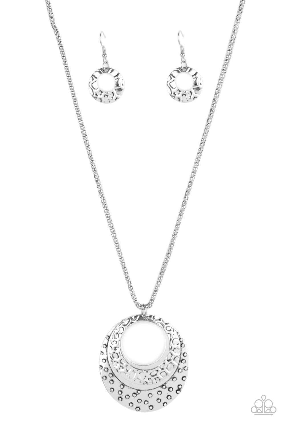 Texture Trio - Silver-Jewelry-Just Because Jewels, Paparazzi Accessories-Just Because Jewels