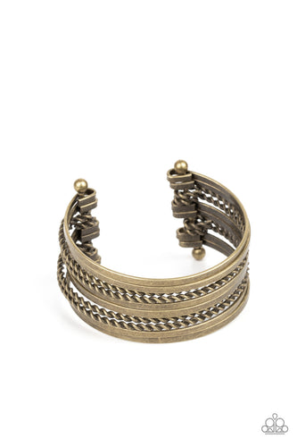Perfectly Patterned - Brass-Jewelry-Just Because Jewels, Paparazzi Accessories-Just Because Jewels
