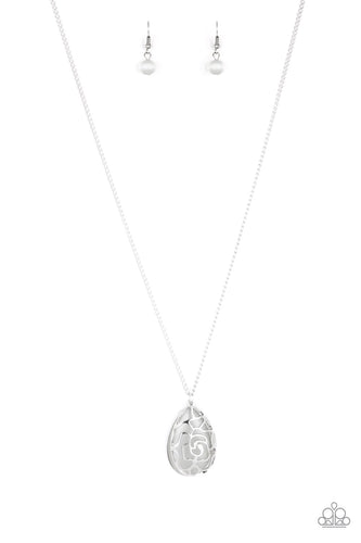 Gleaming Gardens - White-Jewelry-Just Because Jewels, Paparazzi Accessories-Just Because Jewels