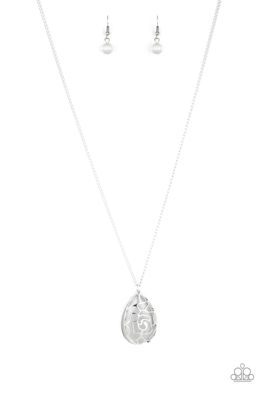 Gleaming Gardens - White-Jewelry-Just Because Jewels, Paparazzi Accessories-Just Because Jewels