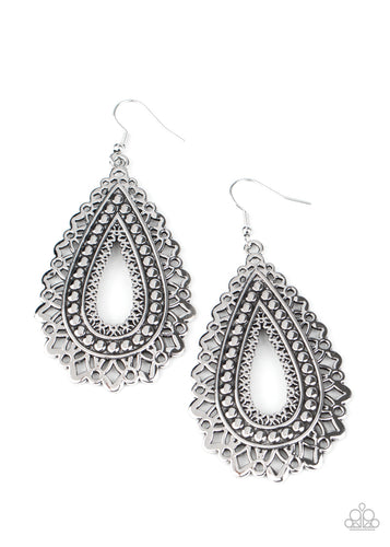 Texture Garden - Silver-Jewelry-Just Because Jewels, Paparazzi Accessories-Just Because Jewels