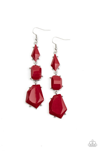 Geo Getaway - Red-Jewelry-Just Because Jewels, Paparazzi Accessories-Just Because Jewels