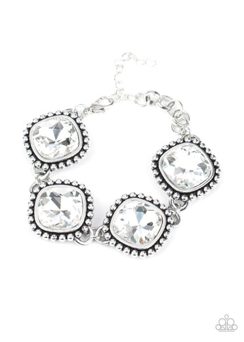 Megawatt - White-Jewelry-Just Because Jewels, Paparazzi Accessories-Just Because Jewels