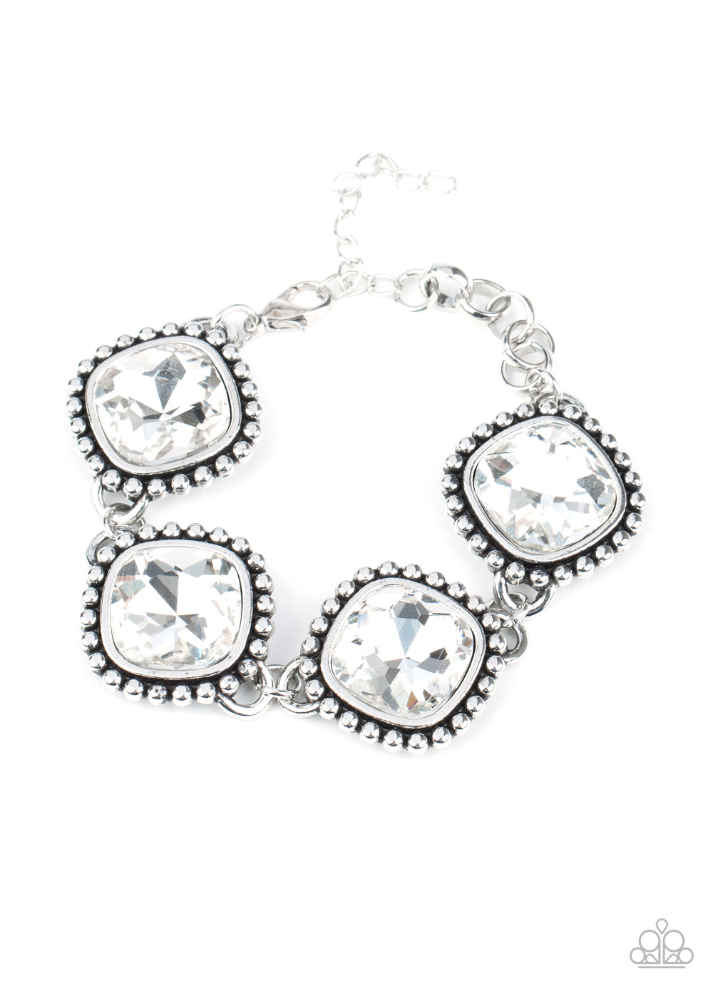 Megawatt - White-Jewelry-Just Because Jewels, Paparazzi Accessories-Just Because Jewels