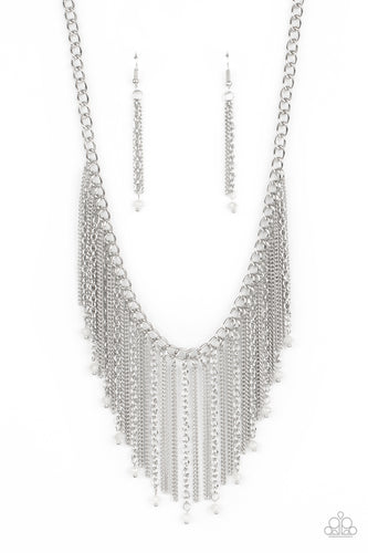 Cue The Fireworks - White-Jewelry-Just Because Jewels, Paparazzi Accessories-Just Because Jewels