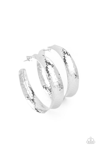 Fearlessly Flared - Silver-Jewelry-Just Because Jewels, Paparazzi Accessories-Just Because Jewels