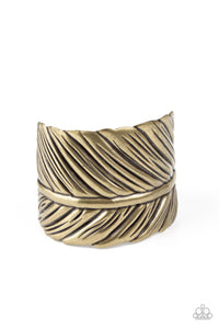 Where Theres a QUILL, Theres a Way - Brass-Jewelry-Just Because Jewels, Paparazzi Accessories-Just Because Jewels