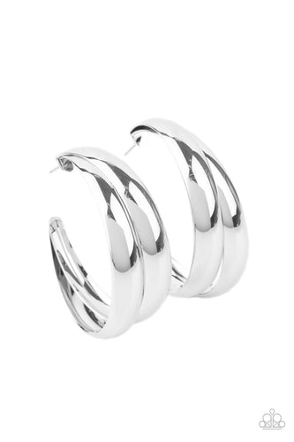 Colossal Curves - Silver-Jewelry-Just Because Jewels, Paparazzi Accessories-Just Because Jewels