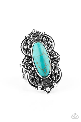 Lotus Oasis - Blue-Jewelry-Just Because Jewels, Paparazzi Accessories-Just Because Jewels