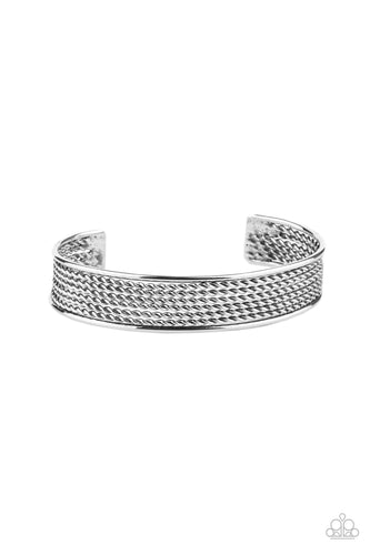 Risk-Taking Texture - Silver-Jewelry-Just Because Jewels, Paparazzi Accessories-Just Because Jewels