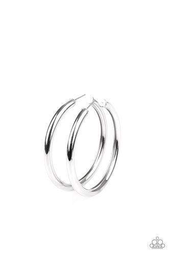 Curve Ball - Silver-Jewelry-Just Because Jewels, Paparazzi Accessories-Just Because Jewels