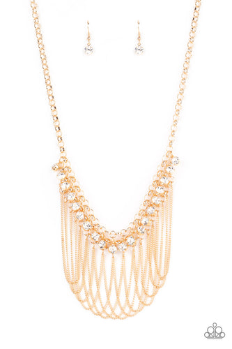 Flaunt Your Fringe - Gold-Jewelry-Just Because Jewels, Paparazzi Accessories-Just Because Jewels