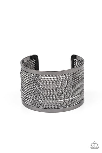 Stacked Sensation - Black-Jewelry-Just Because Jewels, Paparazzi Accessories-Just Because Jewels