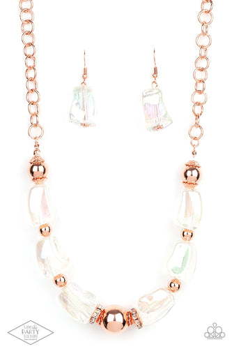 Iridescently Ice Queen - Copper-Jewelry-Just Because Jewels, Paparazzi Accessories-Just Because Jewels