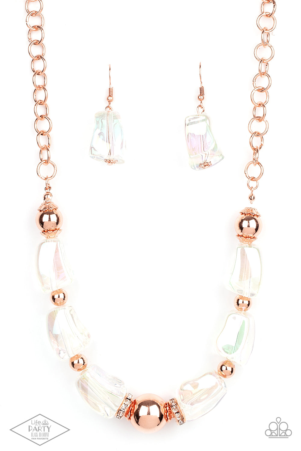 Iridescently Ice Queen - Copper-Jewelry-Just Because Jewels, Paparazzi Accessories-Just Because Jewels
