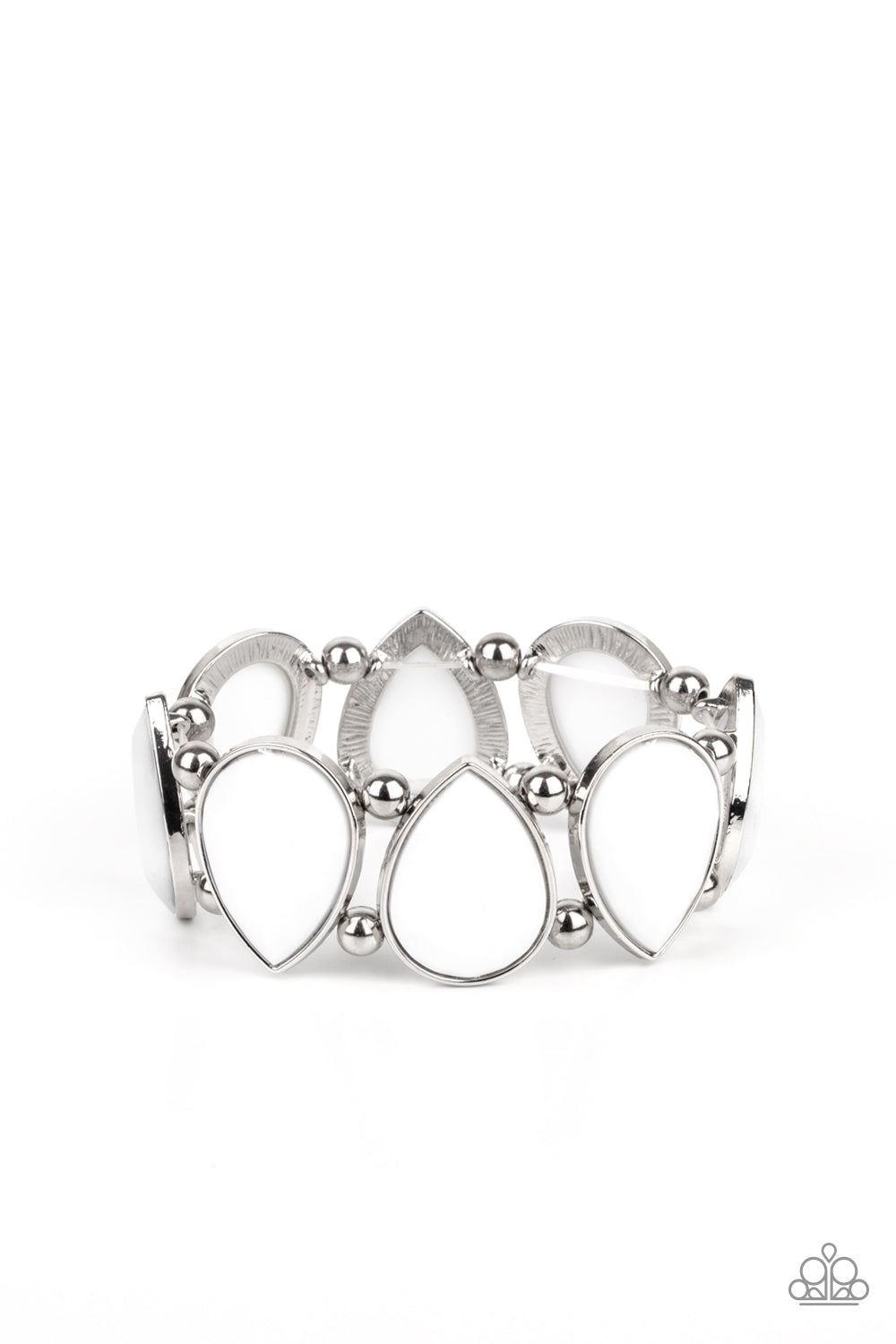 Flamboyant Tease - White-Jewelry-Just Because Jewels, Paparazzi Accessories-Just Because Jewels