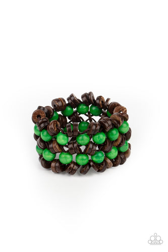 Tahiti Tourist - Green-Jewelry-Just Because Jewels, Paparazzi Accessories-Just Because Jewels