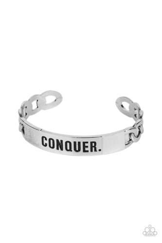 Conquer Your Fears - Silver-Jewelry-Just Because Jewels, Paparazzi Accessories-Just Because Jewels