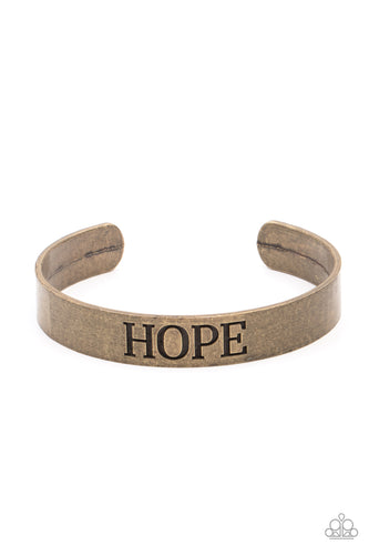 Hope Makes The World Go Round - Brass-Jewelry-Just Because Jewels, Paparazzi Accessories-Just Because Jewels