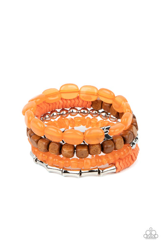 Outdoor Retreat - Orange-Jewelry-Just Because Jewels, Paparazzi Accessories-Just Because Jewels