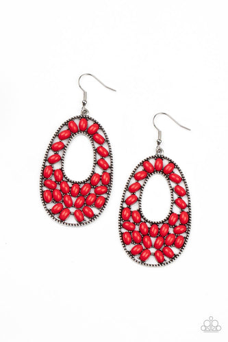 Beaded Shores - Red-Jewelry-Just Because Jewels, Paparazzi Accessories-Just Because Jewels