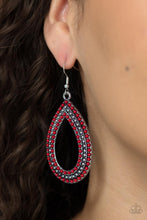 Load image into Gallery viewer, Tear Tracks - Red-Jewelry-Just Because Jewels, Paparazzi Accessories-Just Because Jewels
