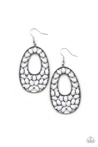 Beaded Shores - White-Jewelry-Just Because Jewels, Paparazzi Accessories-Just Because Jewels
