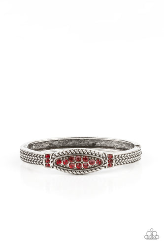 Locked in Luster - Red-Jewelry-Just Because Jewels, Paparazzi Accessories-Just Because Jewels