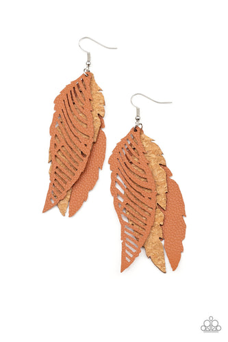 WINGING Off The Hook - Brown-Jewelry-Just Because Jewels, Paparazzi Accessories-Just Because Jewels