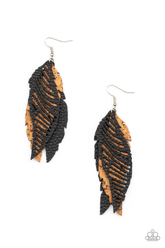 WINGING Off The Hook - Black-Jewelry-Just Because Jewels, Paparazzi Accessories-Just Because Jewels