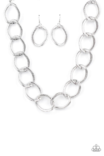Industrial Intimidation - Silver-Jewelry-Just Because Jewels, Paparazzi Accessories-Just Because Jewels
