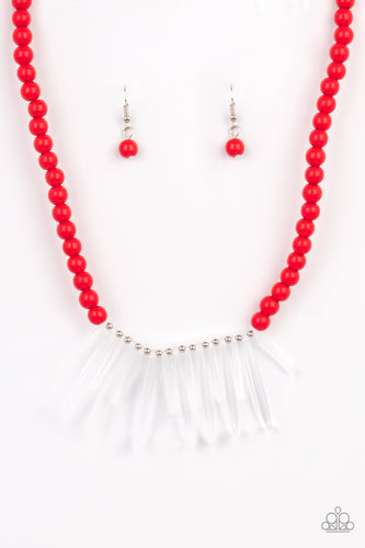 Icy Intimidation - Red-Jewelry-Just Because Jewels, Paparazzi Accessories-Just Because Jewels