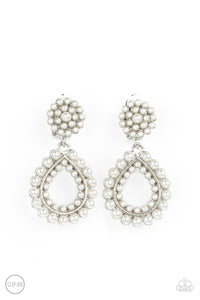 Discerning Droplets - White-Jewelry-Just Because Jewels, Paparazzi Accessories-Just Because Jewels