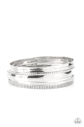 Gliding Gleam - Silver-Jewelry-Just Because Jewels, Paparazzi Accessories-Just Because Jewels