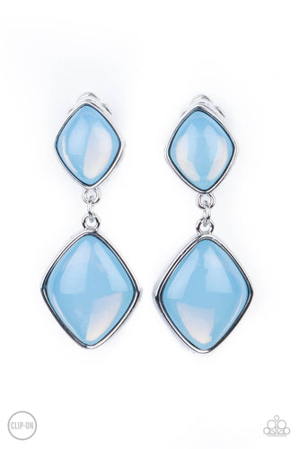 Double Dipping Diamonds - Blue-Jewelry-Just Because Jewels, Paparazzi Accessories-Just Because Jewels