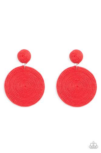 Circulate The Room - Red-Jewelry-Just Because Jewels, Paparazzi Accessories-Just Because Jewels