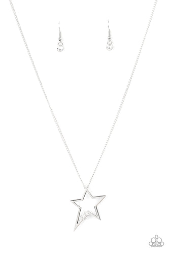 Light Up The Sky - White-Jewelry-Just Because Jewels, Paparazzi Accessories-Just Because Jewels
