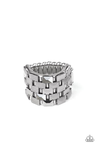 Checkered Couture - Silver-Jewelry-Just Because Jewels, Paparazzi Accessories-Just Because Jewels