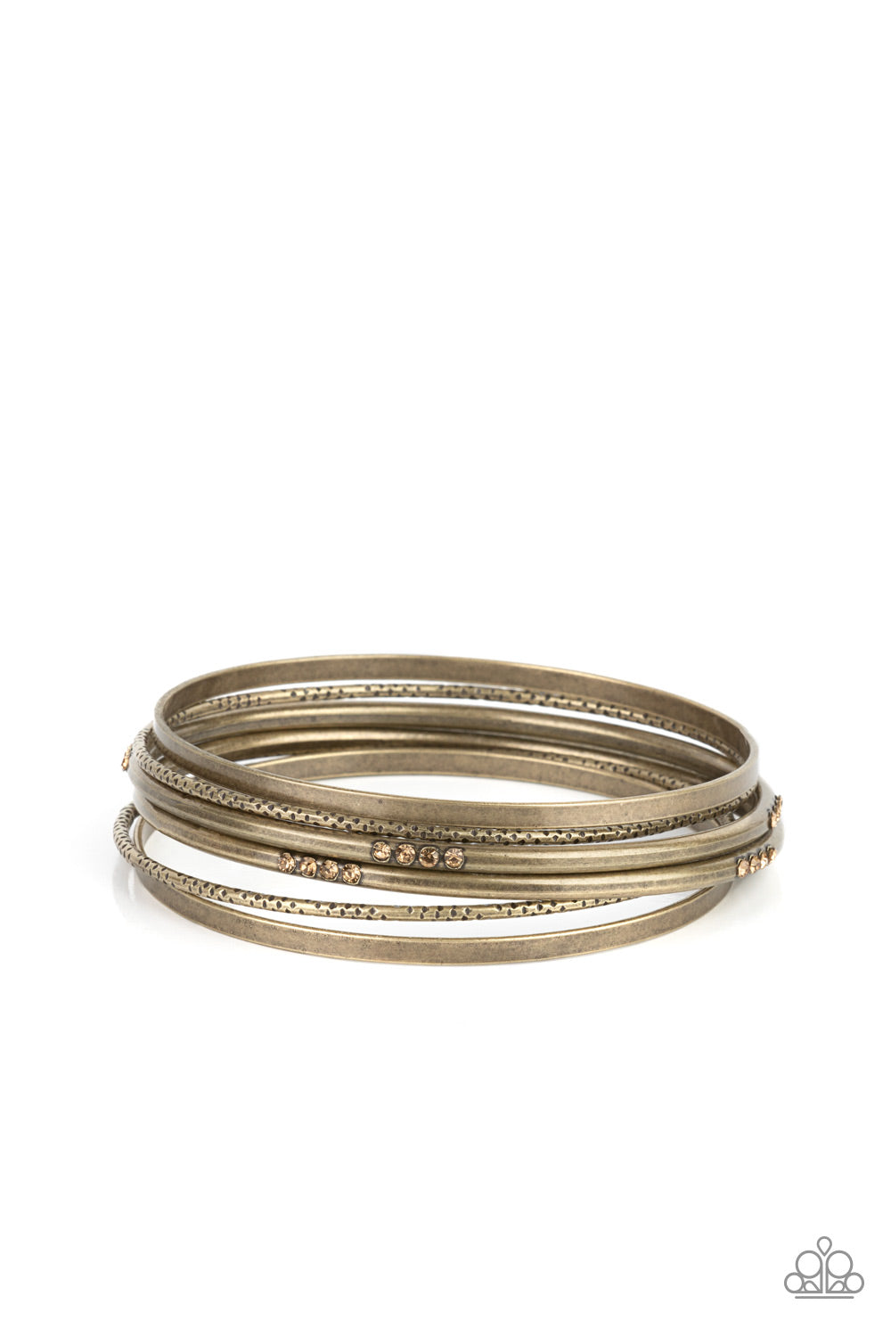 Lock, STACK, and Barrel - Brass-Jewelry-Paparazzi Accessories-Just Because Jewels