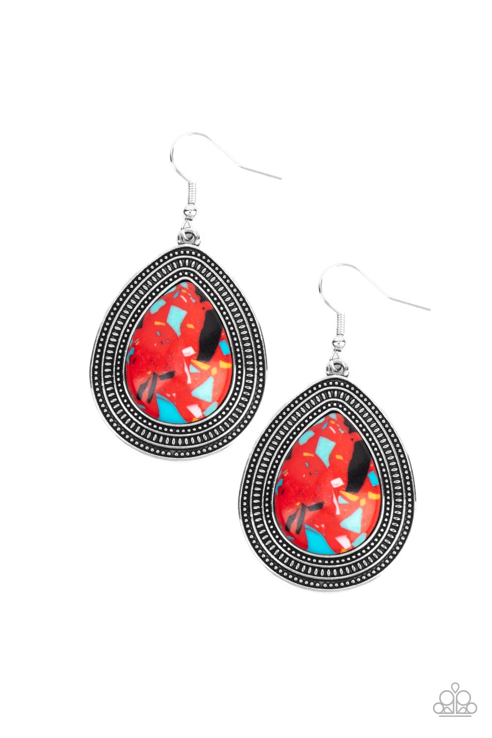Terrazzo Tundra - Red-Jewelry-Paparazzi Accessories, Just Because Jewels-Just Because Jewels