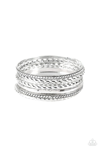 Rattle and Roll - Silver-Jewelry-Just Because Jewels, Paparazzi Accessories-Just Because Jewels