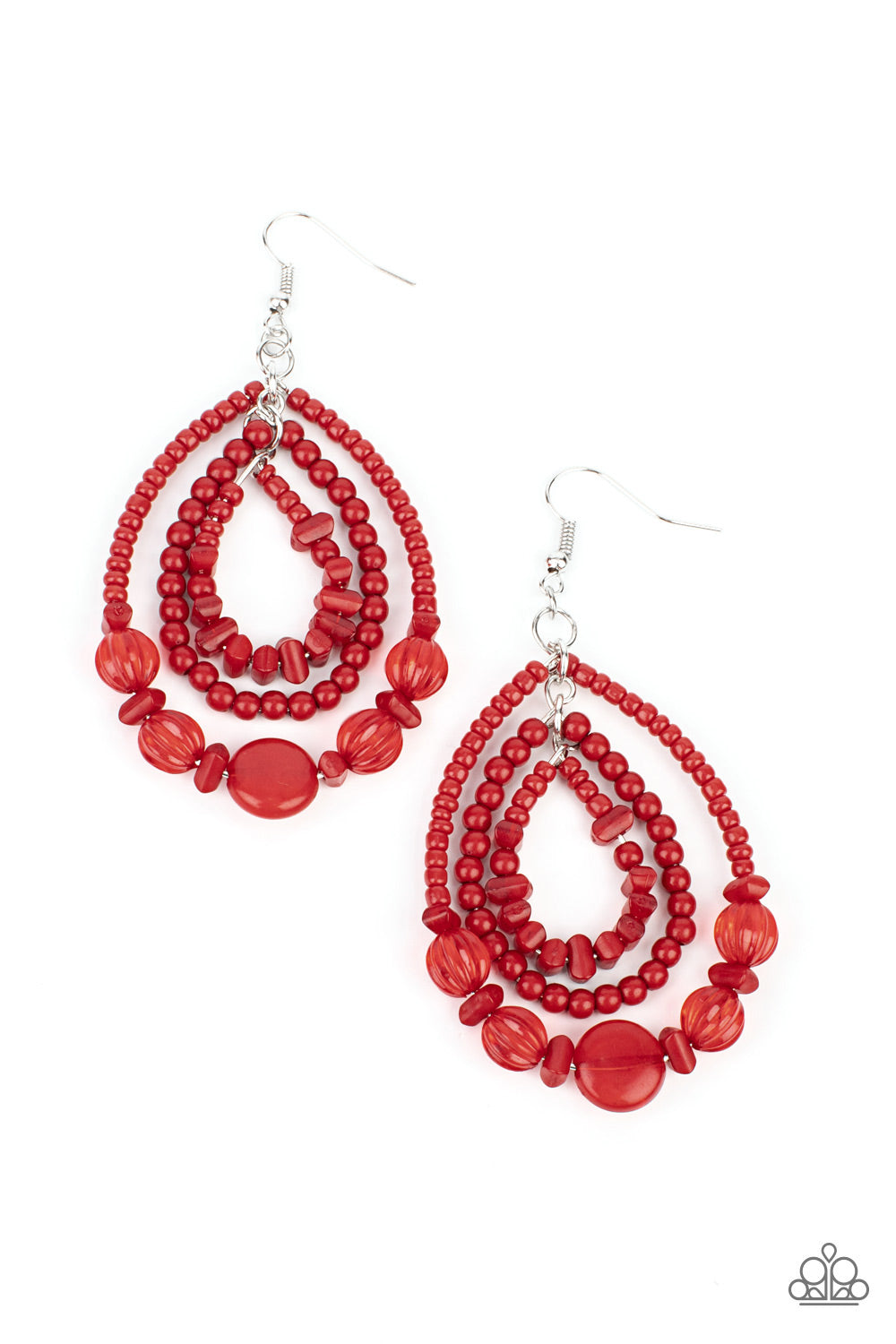 Prana Party - Red-Jewelry-Just Because Jewels, Paparazzi Accessories-Just Because Jewels