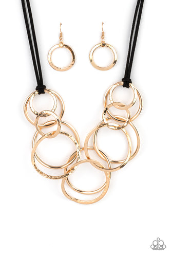 Spiraling Out of COUTURE - Gold-Jewelry-Just Because Jewels, Paparazzi Accessories-Just Because Jewels